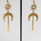 Stern Mond Ohrriinge | Edelstahl | Gold oder Silber | Witchy Schmuck | Moon Earrings | Boho Gothic | 7cm