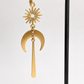 Stern Mond Ohrriinge | Edelstahl | Gold oder Silber | Witchy Schmuck | Moon Earrings | Boho Gothic | 7cm