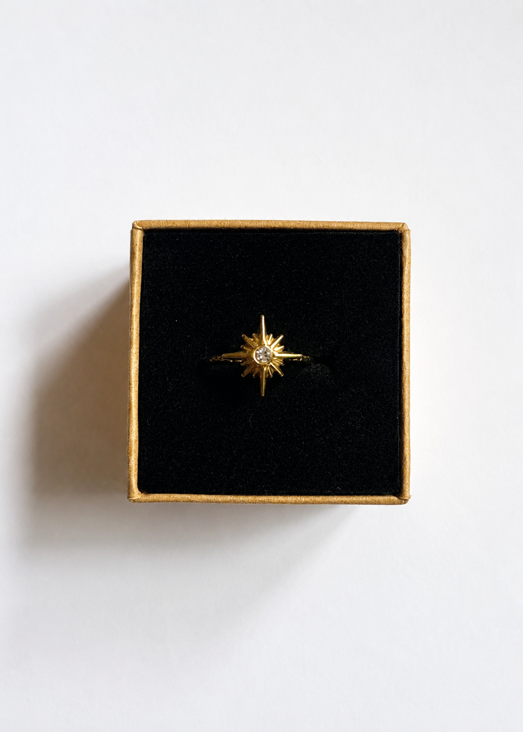 Nordster Ring Gold | Himmlischer Stern Ring Edelstahl | Größenverstellbar | Celestial Schmuck | Witchy Ring | Gothic Jewelry | Fantasy Ring