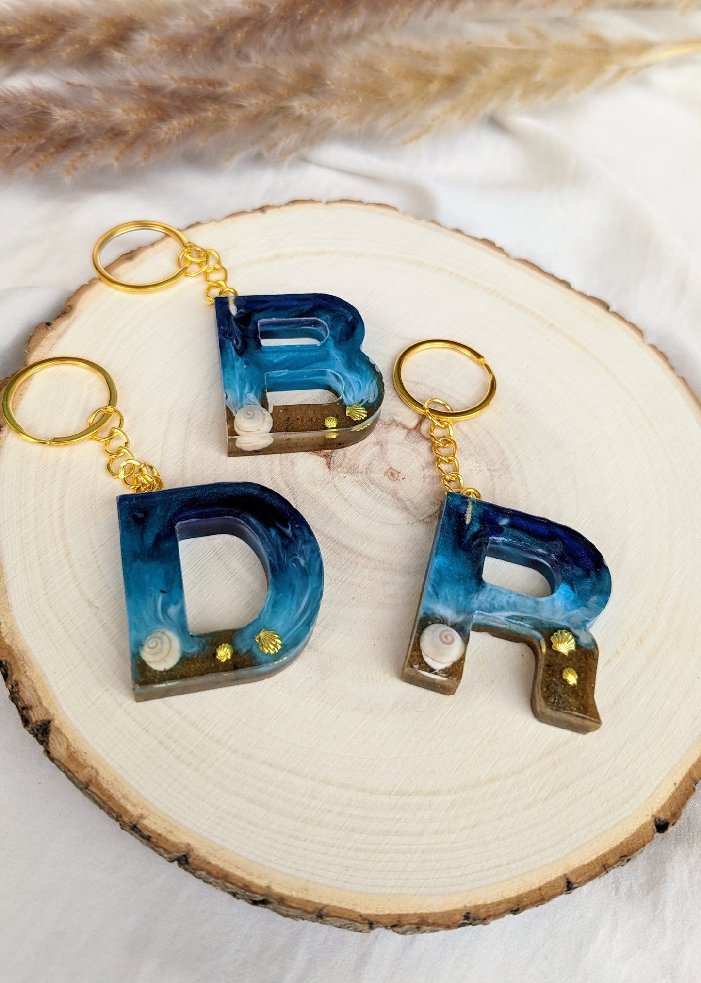 Buchstaben Schlüsselanhänger in Meeresoptik