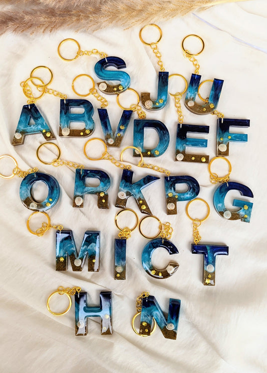 Buchstaben Schlüsselanhänger in Meeresoptik