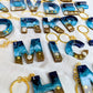 Buchstaben Schlüsselanhänger in Meeresoptik