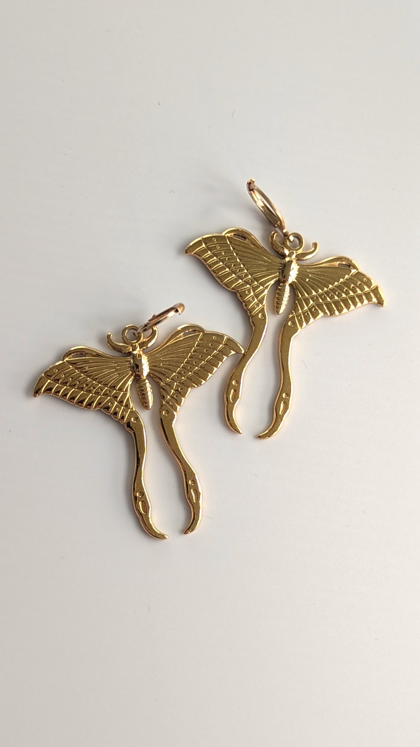 Edelstahl Ohrringe Schmetterling/Motte – Gold oder Silber