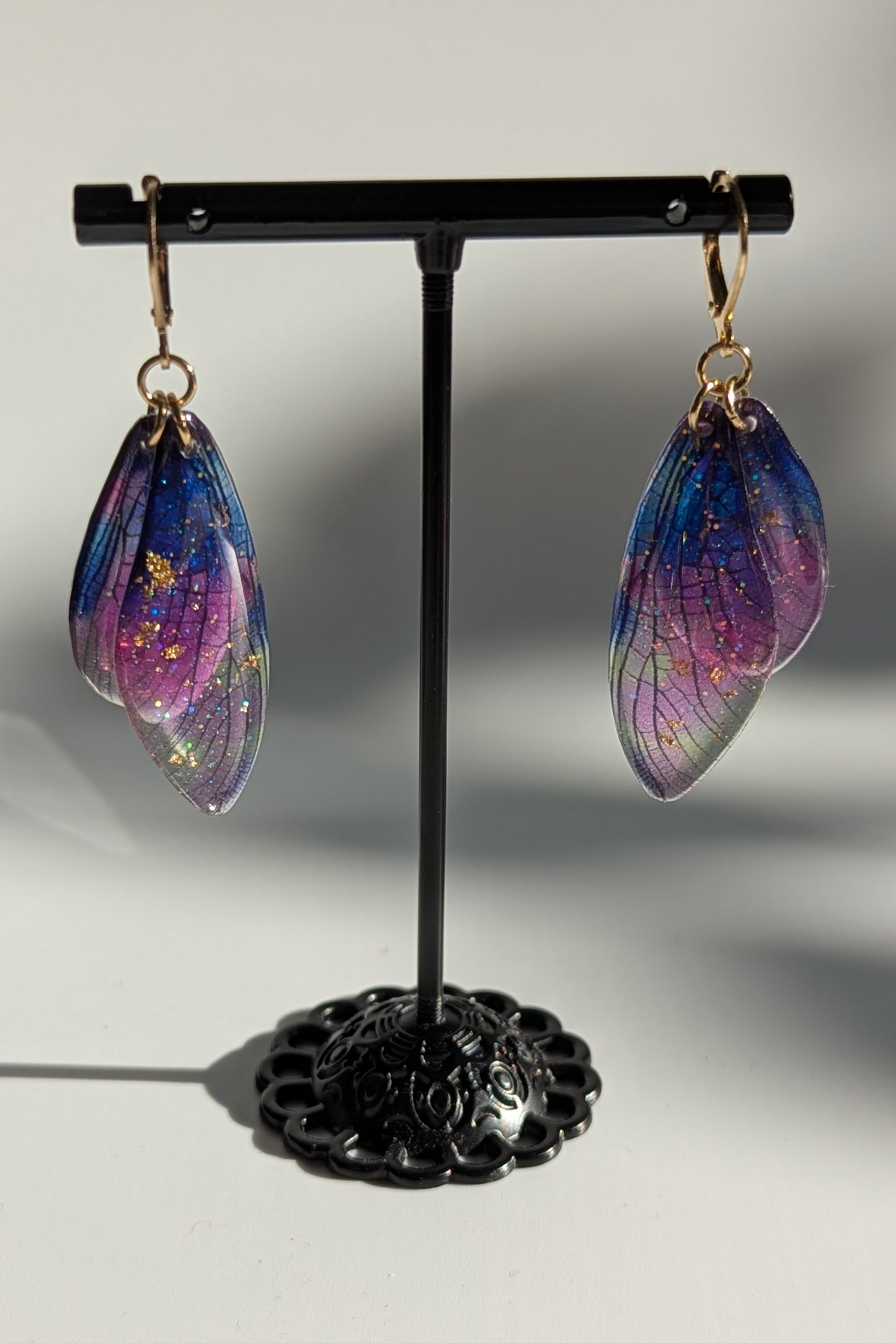 Feenflügel Ohrringe in Lila & Blau