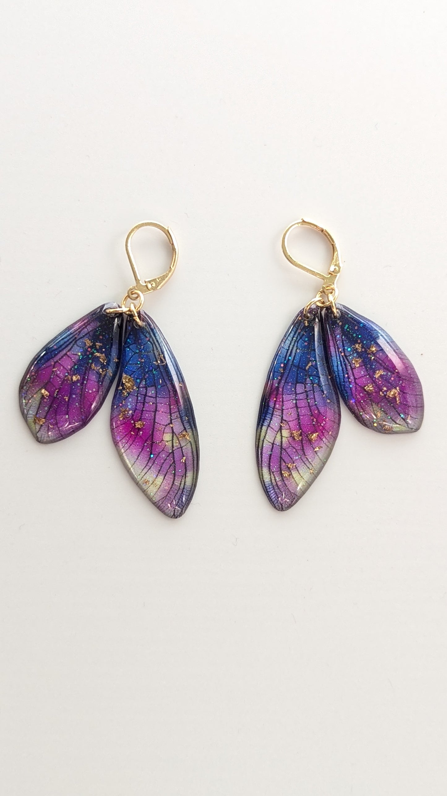 Feenflügel Ohrringe in Lila & Blau