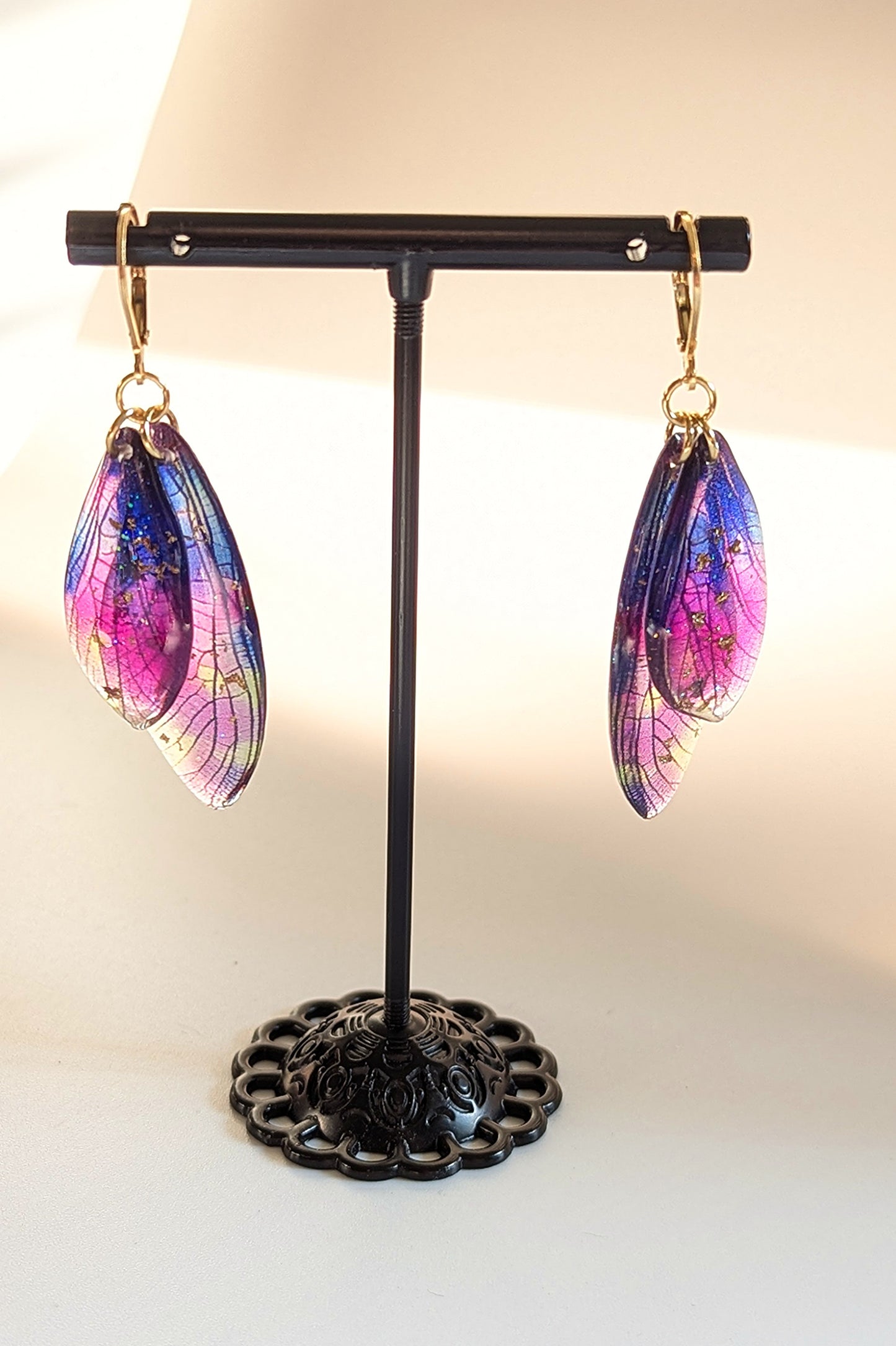 Feenflügel Ohrringe in Lila & Blau