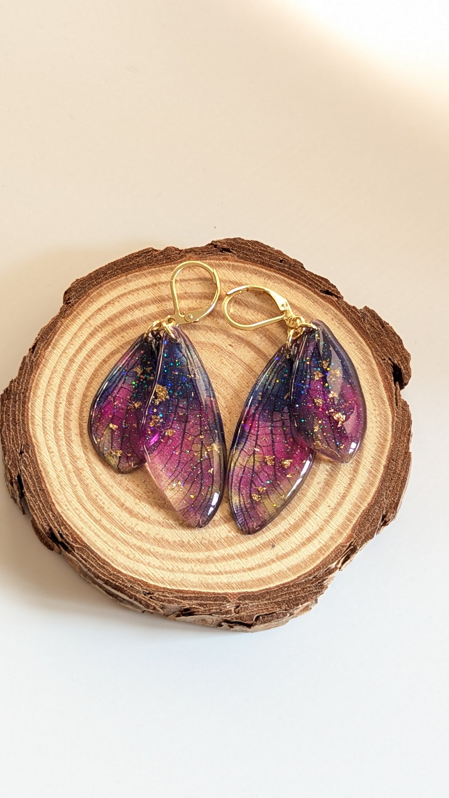 Feenflügel Ohrringe in Lila & Blau