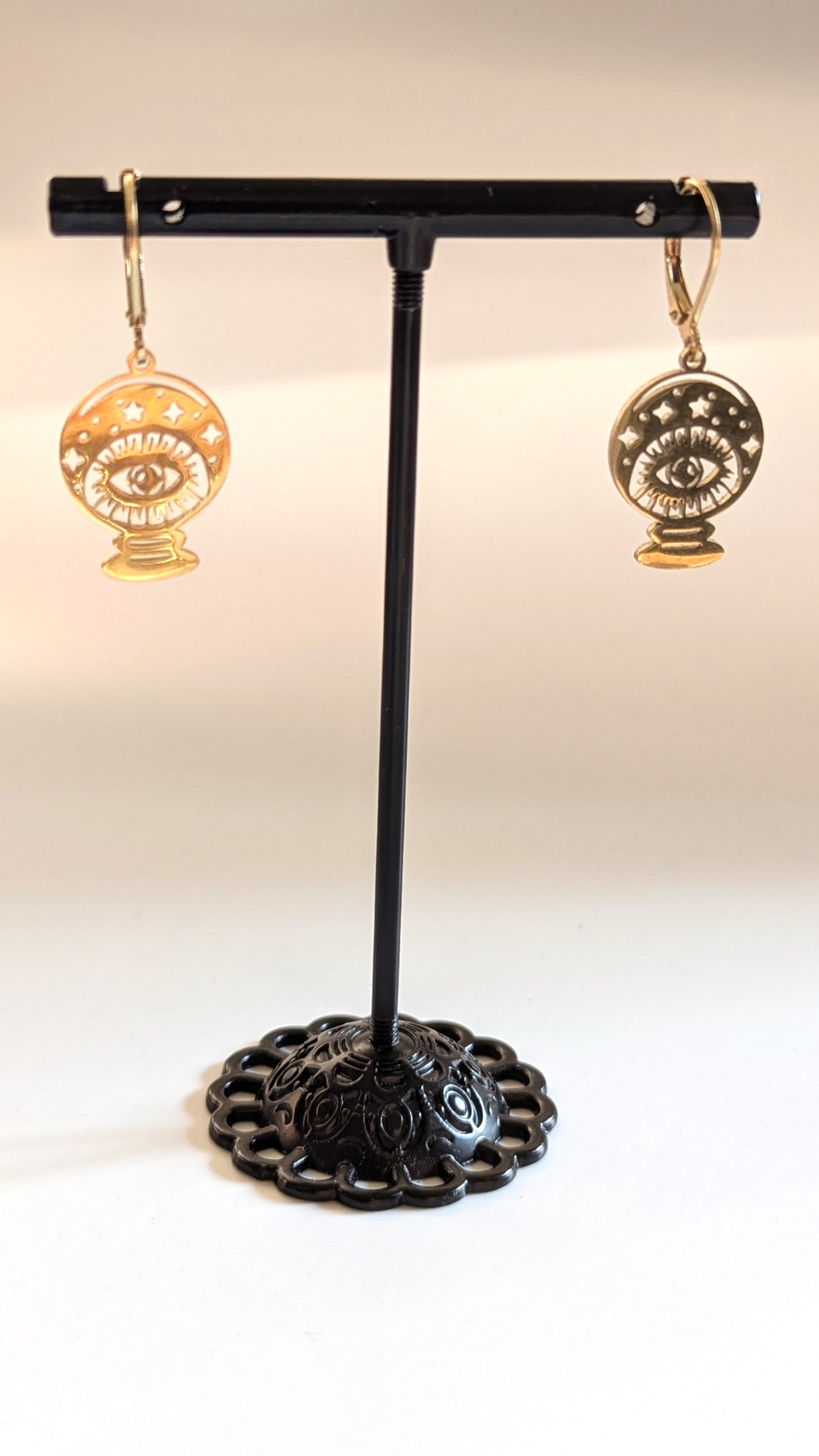 Mystische Kristallkugel Ohrringe aus Edelstahl