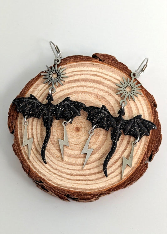 Drachen Ohrringe aus Polymer Clay & Edelstahl – Fantasy Schmuck, Magischer Mystic Stil, Leicht und Hypoallergen