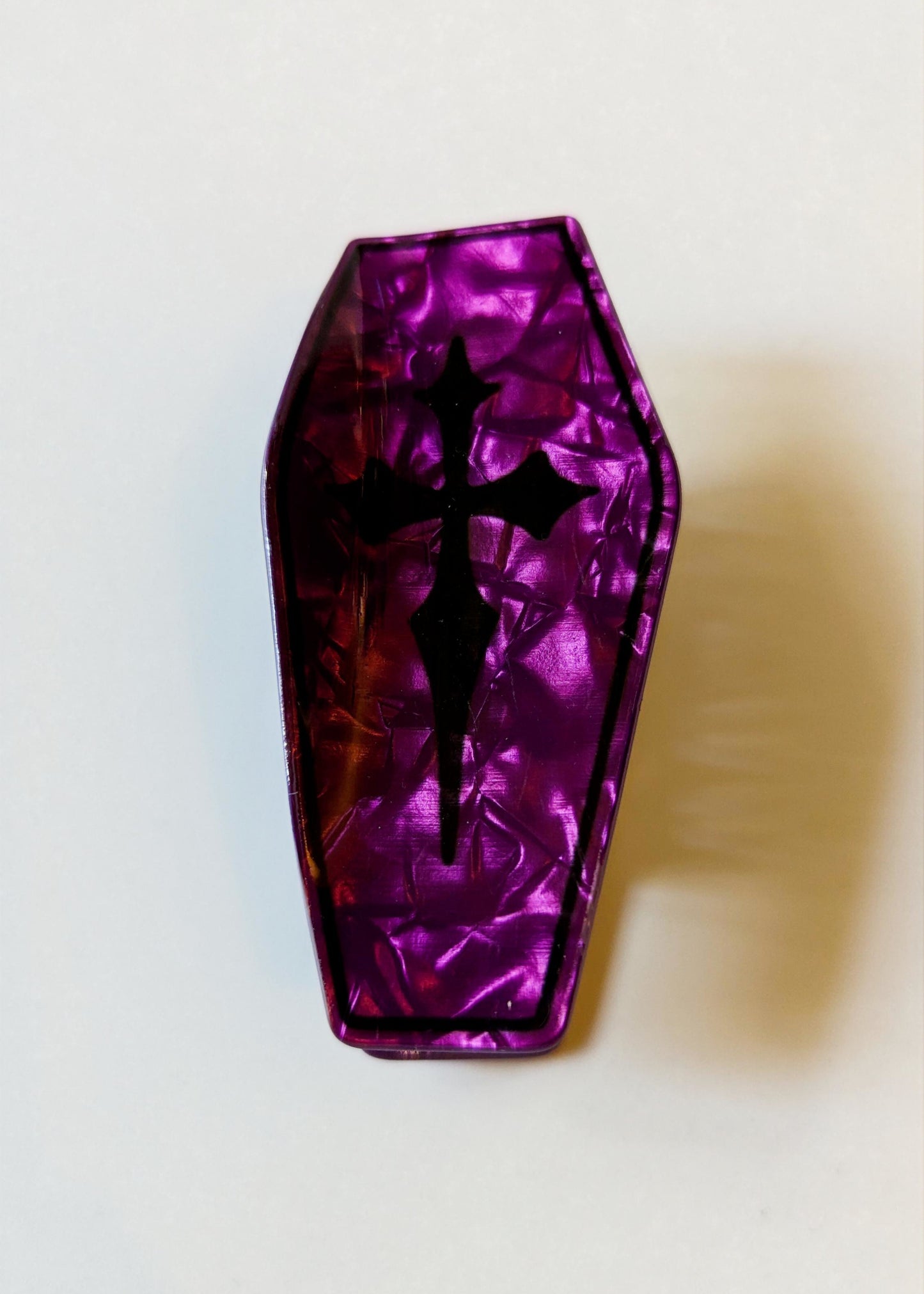 Gothic Sarg Haarklammer – Coffin Claw Clip mit Kreuz