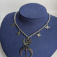 Mond Choker Silber | Doppelmond Halskette mit Sternen Anhängern | Edelstahl | Witchy Schmuck | Celestial Kette | Gothic Halskette