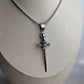 Totenkopf Schwert Halskette Silber | Edelstahl | Gothic Schmuck | Skull Kette