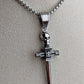 Totenkopf Schwert Halskette Silber | Edelstahl | Gothic Schmuck | Skull Kette
