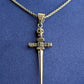 Totenkopf Schwert Halskette Silber | Edelstahl | Gothic Schmuck | Skull Kette