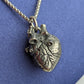Anatomisches Herz Anhänger Halskette – Gothic Memento Mori Schmuck aus Edelstahl