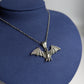 Fledermaus Halskette Silber | Bat Anhänger Edelstahl | Gothic Schmuck | Witchy Halloween Kette | Vampir Schmuck | Verstellbar 45+5cm