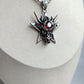 Drachen-Pentagramm Halskette – Gothic Fantasy Schmuck aus 316 Edelstahl mit rotem Glasstein