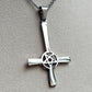 Pentagramm Kreuz Anhänger Halskette – Gothic Hexen Schmuck aus Edelstahl