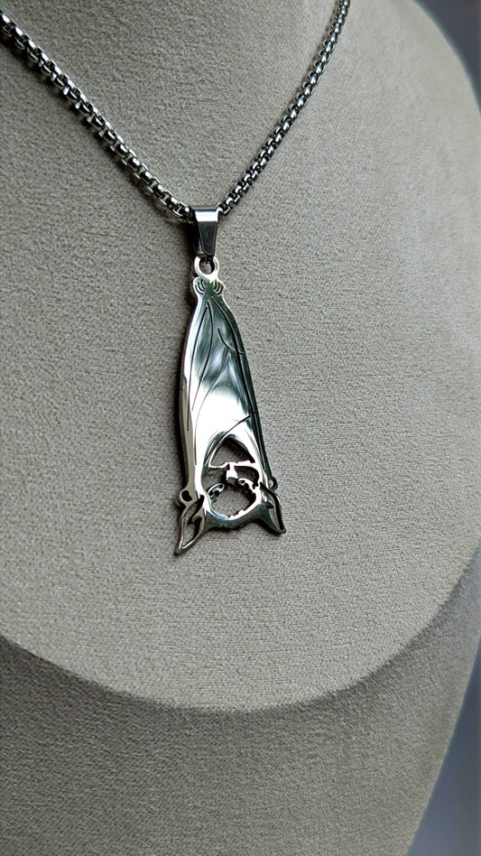 Hängende Fledermaus Halskette | Edelstahl | Gothic Schmuck | Witchy Kette | Vampir Schmuck