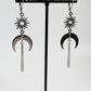 Stern Mond Ohrriinge | Edelstahl | Gold oder Silber | Witchy Schmuck | Moon Earrings | Boho Gothic | 7cm